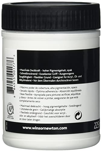 Winsor & Newton 3040920 Weisses Gesso, Grundierung für Acrylfarben, Ölfarben, Alkydfarben - 225ml Topf