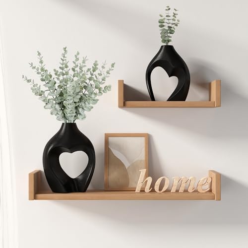 Zormon Black Vases for Decor, Heart Shaped Ceramic Vase Set of 2, Nordic Heart Shaped Vases, Minimalist Decorative Vase for Table Centerpiece Wedding Dining Living Room Office House Decoration by Zormon - Image 6