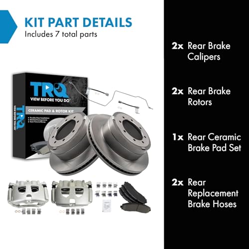 Image of TRQ Brake Pad & Rotor Kit Ceramic Compatible with 2017-2019 Ford F-350 Super Duty