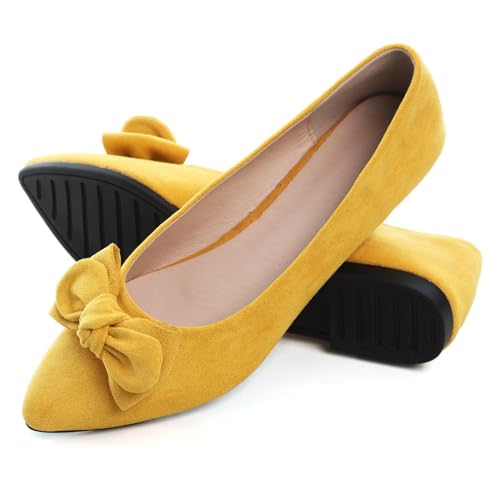 Image of TN TANGNEST Women Fashion Bowknot Flats Comfort Pointed Toe Dress Shoes