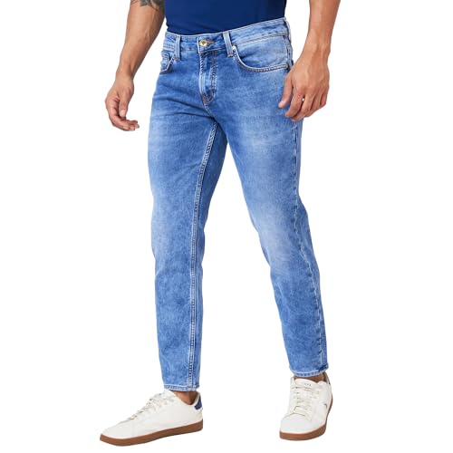 Image of Spykar Men's Kano Slim Fit Mid-Rise Jeans (Ankle Length)