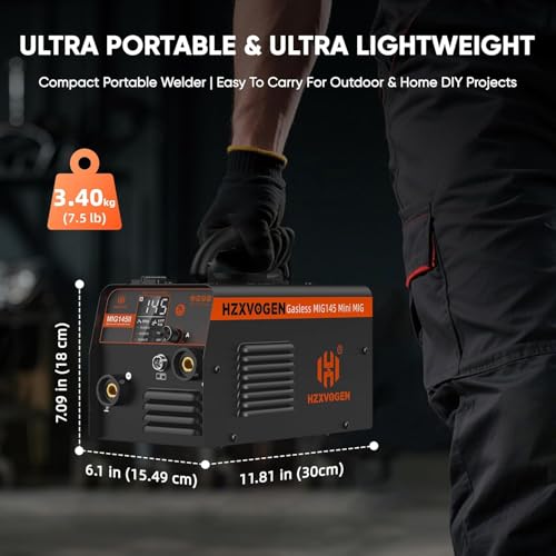 Image of H HZXVOGEN 145A MIG Welder, 110V /220V Flux Core Gasless MIG /Lift TIG /Stick