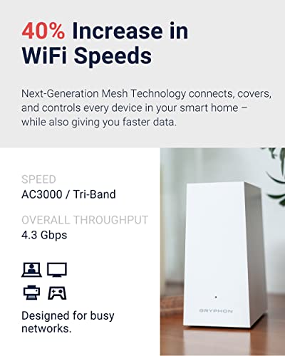 Gryphon Ax – Ultra-Fast Mesh Wifi 6 Parental Control Router – Advanced Content Filters And Next-Gen Firewall - 4.3 Gbps Across 3,000 Sq. Ft. Per Router For Multi-Device Households #TOP1