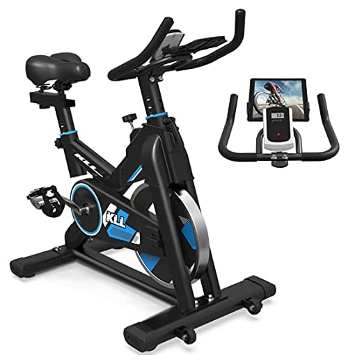 LABODI Exercise Bike, Indoor Cycling Bike Stationary, Spin Bike for Home Cardio Gym, Silent Belt Drive Workout Bike with 35 LBS Flywheel, Thickened Frame Upgraded Version(Black)