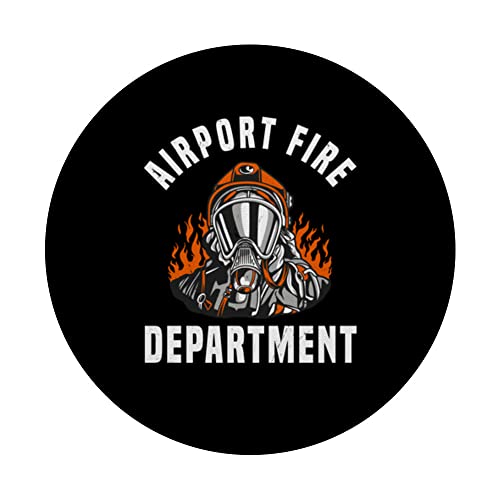 Airport Fire Department Firefighter Aircraft Firefighting PopSockets Swappable PopGrip, Black - Image 3