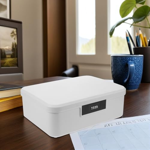 Boîte de rangement verrouillable 16L blanche à code Healeved avec compartiments - 7