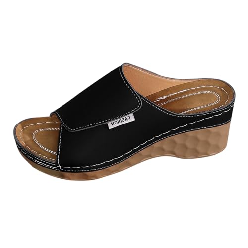 Chausson Femme Confort Orthopédique Compensé - Tong De Plage Femme Antidérapante Ouvert Tong Leger Respirante Pantoufles Quotidien Polyvalent Chausson Décontracté Tendance