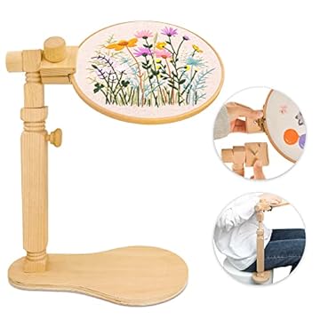 embroidery hoop on stand
