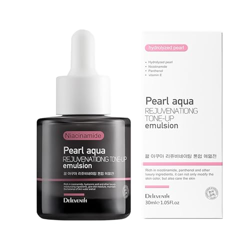 DEleventh Marca coreana Pearl Aqua - Emulsione sbiancante, 30 ml, con niacinamide e vitamine B5 e vitamine E per una carnagione radiosa, idrogenata e giovanile