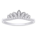 1/6 Carat Round Cut White Natural Diamond Leaf Crown Contour Vintage Enhancer Guard Band Ring Jewelr