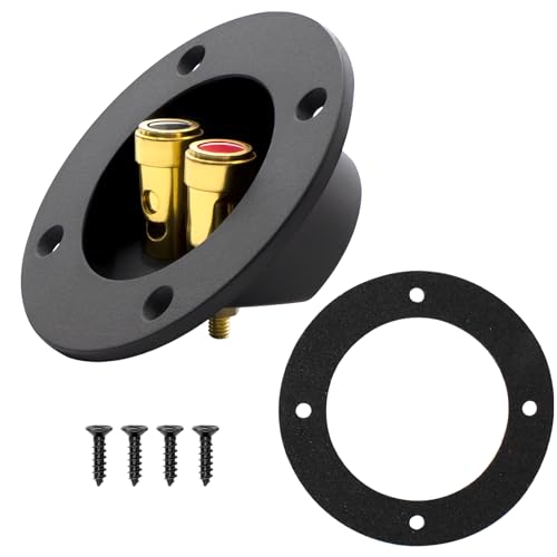 Makerele 2-Way Spring Loaded Speaker Box Terminal Cup 3 Inch Subwoofer Box Terminal Secure Passive Speaker Wire Connector for Car Audio/Home Theater DIY (1 Pcs)