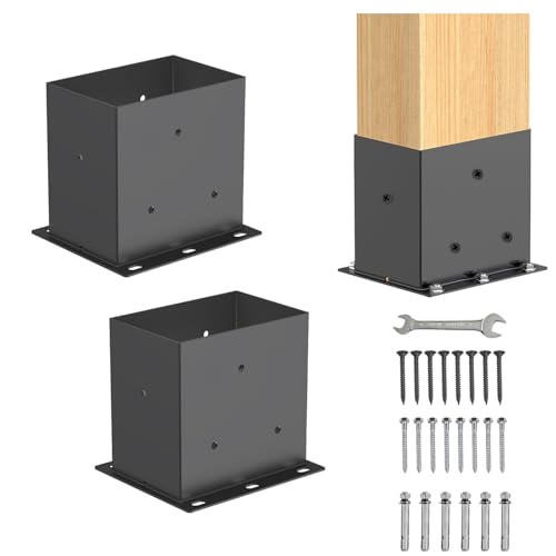 AXWHYS 2 Pcs 4x 6 Post Base Brackets(Acturl Fit 3.6x5.6) Post