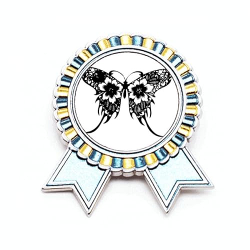 Broche de style chinois avec ailes florales en métal taille M