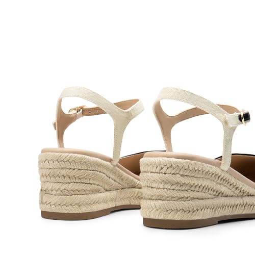 Image of DREAM PAIRS Women's Wedge Sandals, Closed Toe Espadrilles Platform Wedge Heels with Adjustable Ankle Straps and Comfortable Cushion Insoles