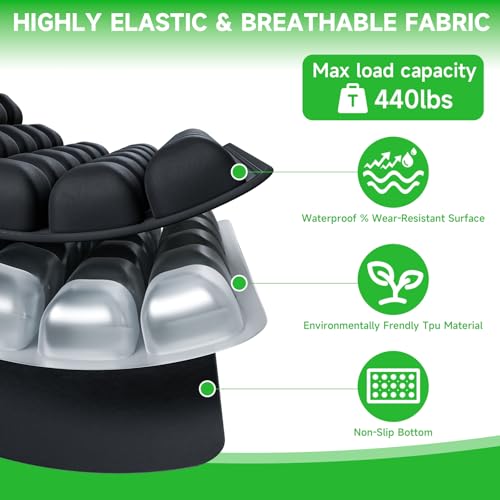 Fxznacbh Travel Cushion Airplane Seat, Portable Airplane Seat Cushion for Long Flights,36 Bubbles Pressure Relief Inflatable seat Cushion for Air Travel