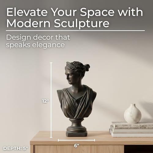 Estatua Busto Diosa Griega Resina Decorativa 12 pulg miniatura 2