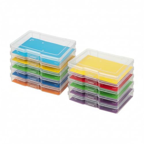 novelinks 10 Pack 4x6 Clear Photo Storage Boxes and Photo Box Organizers