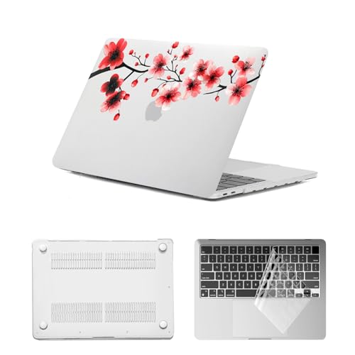 Carcasa MacBook Pro 13 A1278 con CD protector de teclado y funda rígida flor de ciruelo