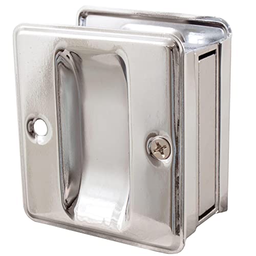 Cerradura para puerta empotrada cuadrada Stone Harbor Hardware, función paso, cromo pulido miniatura 1