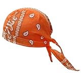 UxicRuya Skull Cap Breathable for Men Women Head Cover Cycling Hat for Running Sports, Orange