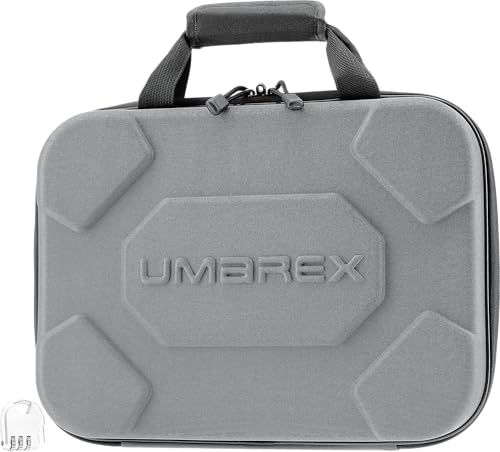 Umarex Étui de pistolet en mousse EVA rigide 35,6 cm avec insert de mousse alvéolée et serrure à combinaison, gris