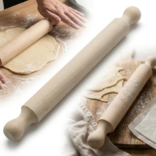 PEEWIT Mattarello da cucina in legno per pizza e torte 40 cm per cucina