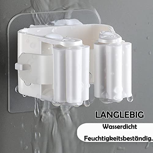 WENRENMK 6 Stück Besenhalterung Wand Selbstklebend, Wandhalterung Besen, Besen Halterung, Geeignet für Besenstiel, Küche, Bad, Garten, Garage