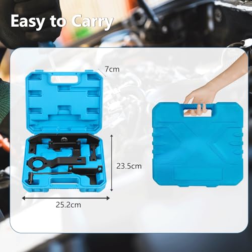 YEZMEK Motor Steuerzeiten Werkzeug Satz kompatibel mit Citroën, Peugeot, Vauxhall 1.2 VTi/PureTech – Arretierwerkzeug für Nockenwelle, Kurbelwelle, Ausgleichswelle und Schwungrad