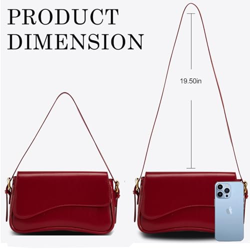 Image of Shoulder Bag for Women Trendy Purse PU Leather Hobo Handbags Clutch Saddle Bag with 2 Removable Stra
