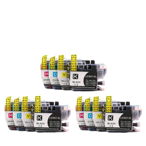 Cartouche d'encre LC401XL BK C M Y compatible avec MFC-J1010DW MFC-J1170DW 12 pièces