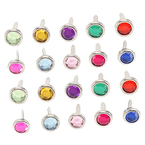 VILLCASE Metal Craft Brads Mini Round Brads 100pcs Acrylic Fasteners for Scrapbooking Decorative Fasteners Random Color