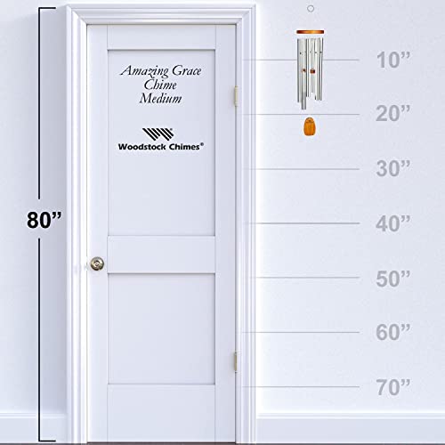 Woodstock Chimes 1192Mp07 The Original Guaranteed Musically Tuned Amazing Grace Chime, Medium, Silver/Teak Finish #TOP1