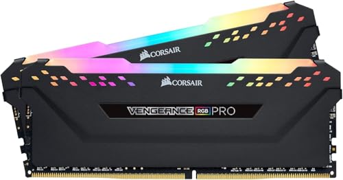 CORSAIR VENGEANCE RGB PRO DDR4 RAM 32GB (2x16GB) 3200MHz CL16-20-20-38 1.35V Intel AMD Memoria de Ordenador de Sobremesa – Negro (CMW16GX4M2C3200C16)