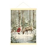 Weihnachtsmann-Leinwand-Poster zum Aufhängen, 