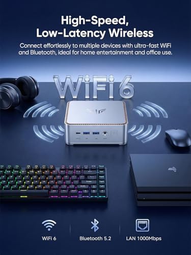 Image of KAMRUI Hyper H2 Mini PC Windows 11 Pro, Intel Core 14450HX Mini Computer(10C /16T, 4.8GHz), 16GB RAM 512GB PCIe4.0 SSD, Triple 4K(USB-C /HDMI /DP), WiFi 6 BT5.2 Micro Desktop PC for Business Office