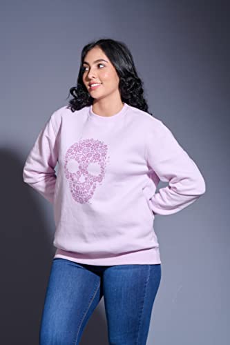 Image of Go Devil Stylish Trendy Regular Fit 100% Cotton Sweatshirt with Round /Crew Neck Full Sleeves, Casual Printed Winter Wear for Women /Girls