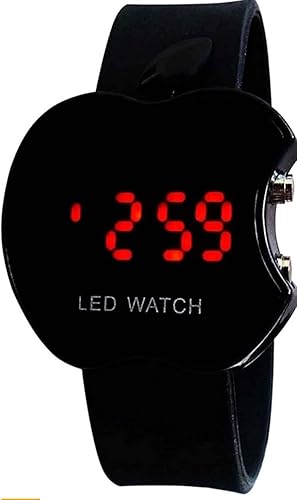 Apple Shape Digital Boys and Girl Watch multicolored (Black)