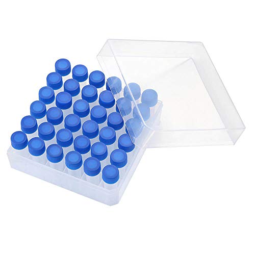 Ixgnij 536 36Pcs Cryo Tubes 5Ml, Plastic Small Vials With Screw Caps Sample Tubes,Pp Material ,With Silica Gel Gasket,Free From Dnase cover