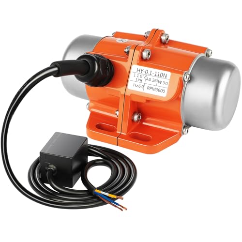 Dollate 30W Concrete Vibrator Vibration Motor with 20KG Vibration Force, Aluminum Alloy Case with High Performance Bearings, Vibrating Motor for Sand Shaking Table, Vibrating Feeder, Vibrating Screen