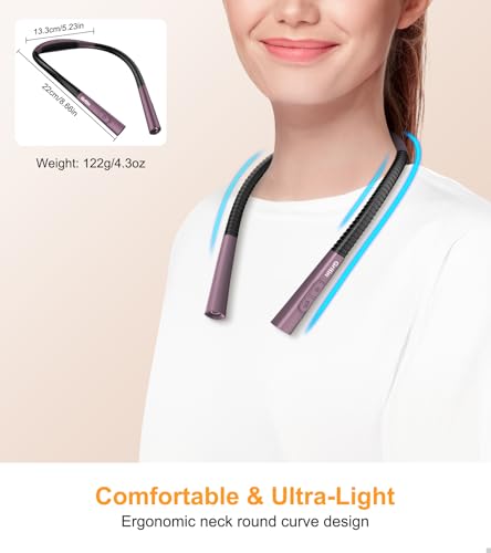 Image of Gritin Book Light, Eye Caring 4-Color&5-Brightness Neck Light Reading Light | Stepless Dimming, 30-min Timer, 80+ Hrs Runtime, Bendable Round Neck Design, Lightweight for Reading,Knitting-Midnight Purple