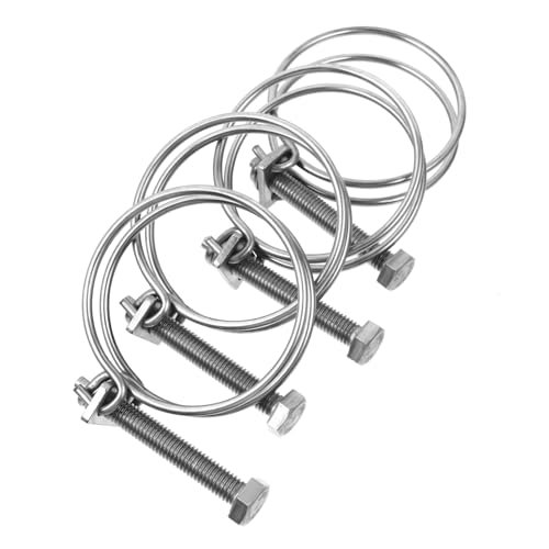 PRETYZOOM 4 Pcs Stainless Steel Hose Clamps Clips and Waterproof Pressure-proof for Hoses Cables Tubes