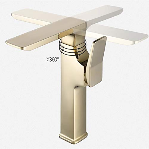 Mitigeur de lavabo rotatif or en laiton avec levier mono-commande - 6