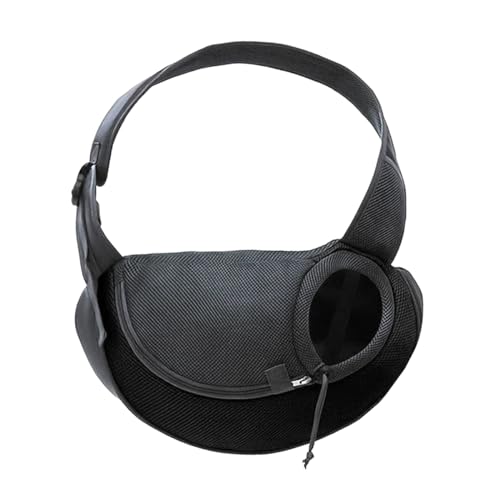 Bolsa Mochila de Transporte Animais de Pequeno Porte Ombro Único Cães e Gatos (Preto G)