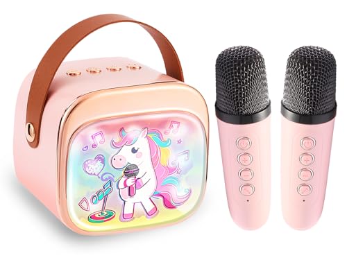 Mini Karaoke Machine 2 Microphones, Portable Kids Karaoke Machines for Girls Birthday Presents Christmas Xmas Gifts Families Party - Image 7