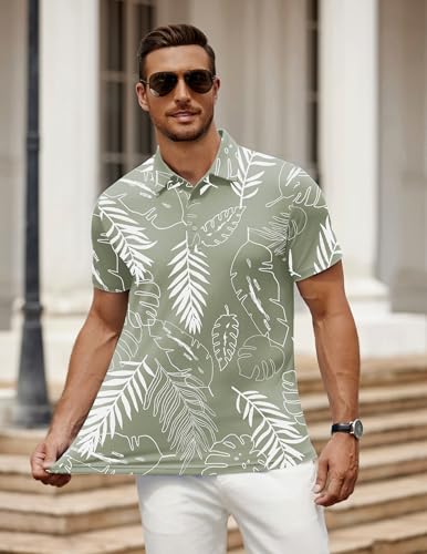 Image of COOFANDY Men's Polo Shirt Golf Quick Dry Performance Short Sleeve Moisture Wicking Athletic Polo Collared Tennis T-Shirt