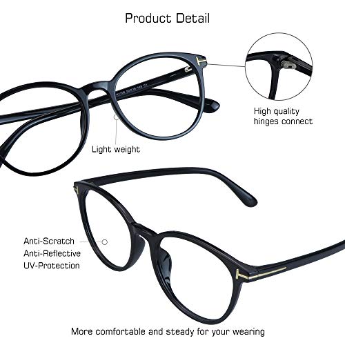 Image of VisionGlobal Blue Light Blocking Glasses for Women /Men, Computer Reading, TV Glasses, Stylish Oval Frame