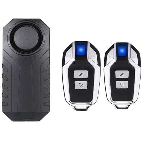 Image of Wireless Bike Alarm with Remote,Anti-Theft Vibration Motorcycle Bicycle Alarm Vehicle Security Alarm System,113dB Bike Alarm Vibration Motion Sensor Waterproof Motorcycle Alarm for Cycling Security
