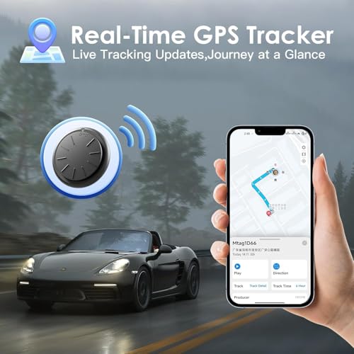 Image of Tracker Device for Vehicles,Mini Hidden Car Tracker with Magnetic Case,No Monthly Fee Tracker,Car Locator Work with Apple Find My(iOS Only) (1PCS Black Tracker, Black Magnetic Case)