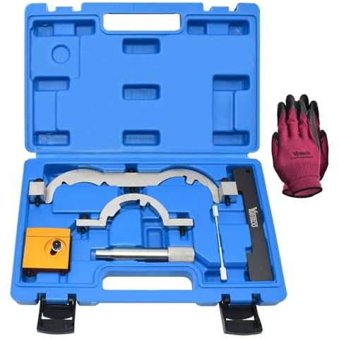 Yuesstloo Turbo Engine Timing Tool Kit for Vauxhall Opel Chevy Chevrolet Aveo Cruze Orlando Adam Ampera Astra J Cascada 1.0 1.2 1.4 L, Camshaft Holding Locking Tool Set with Case & Gloves Cover