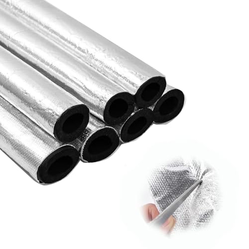 95cm セルフシールパイプ断熱材、エアコンユニットチューブ用、ID22/27/34/43/48mm凍結防止ヒートフォームチューブ、アルミホイルフォームパイプカバー(27mm*15mm*95cm)